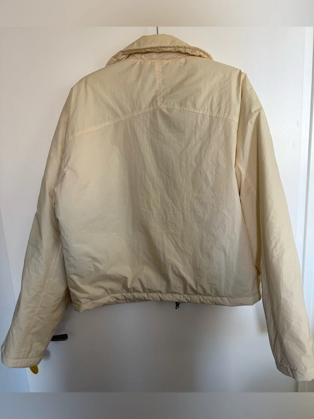 Fashion Nova Cream Zip-Up Bomber Jacket